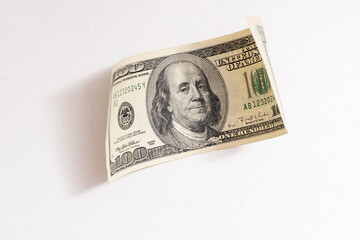 American bank notes isolated on the white background