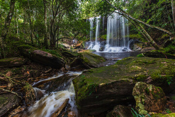 Obraz premium Beautiful waterfall in Phu-Kra-Dueng national park Loei province, ThaiLand.