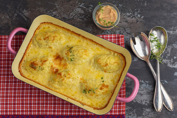 Fish dumplings with sauce Nantua