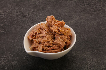 Canned tuna fillet for salad