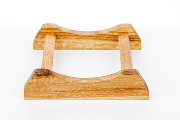 Wooden barrel stand on white background