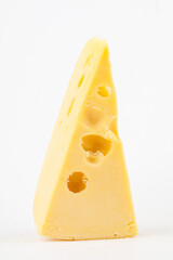 piece of cheese isolated on a white background.