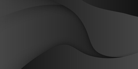 Abstract wavy luxury dark grey and black background. Illustration vector 