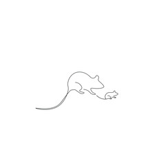 Mouse animal silhouette, vector illustration