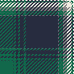 Green and Navy Vector Seamless Plaid pattern illustration. College Look  Tartan plaid for fashion textile design.