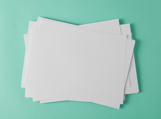 Stack of paper view from above