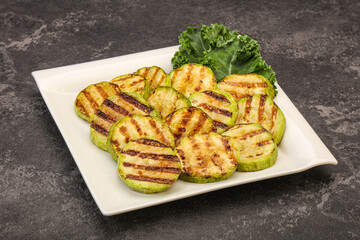 Vegan cuisine Grilled zucchini slices