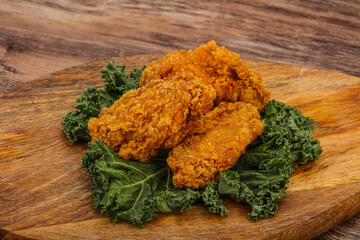 Hot fried crispy chicken wings