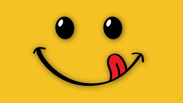 Yummy smile with tongue lick mouth World smile day or month Food logo Smiling everyday Funny vector laugh cartoon comic sign Delicious, tasty eating emoji lip face Emotion smile lips symbol licking