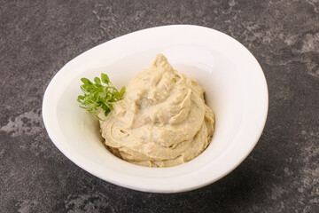 Obraz na płótnie Canvas Vegan food - hummus with olive oil