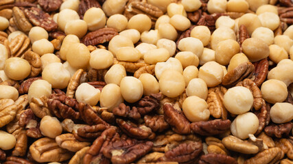 Mix of nuts as a background.