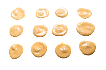 Mushroom sauce splashes isolated on white background.