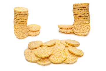 Rice wafer isolated on white background.