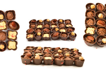 Mix of tasty chocolate candy collection.