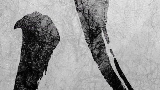 Japanese Chinese style brush writing 10 second count down animation	