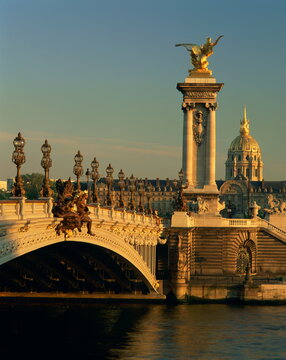 The Pont Alexandre III before the Grand Palais and the Petit Palais, Paris, France