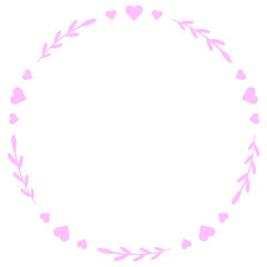 Heart and leaves frame