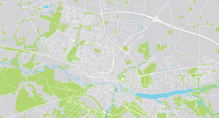 Obraz premium Urban vector city map of Holstebro, Denmark