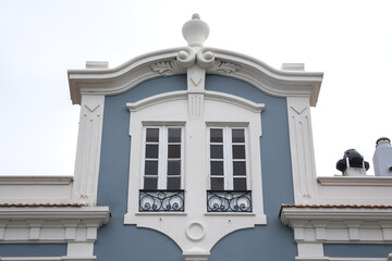 Fragments design of beautiful ancient buildings in Art Nouveau style. Aveiro, Beira Litoral,...