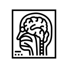 magnetic resonance imaging radiology line icon vector. magnetic resonance imaging radiology sign. isolated contour symbol black illustration