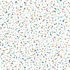 Small Scale Abstract Retro Terrazzo Seamless Pattern. Venetian Marble Textured Background.