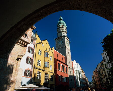 Stadtturm Tower and Town Square, Innsbruck, Tirol, Austria