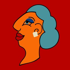 Woman of color series #6 vector illustration cartoon style