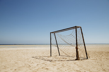 beach soccer by the sea. gates for beach soccer