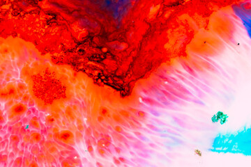 Liquid Paint Bubbles In Oil