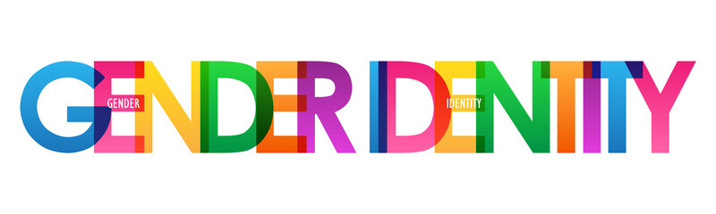 GENDER IDENTITY colorful vector typography banner isolated on white background