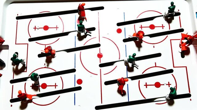 footage of toy hockey game