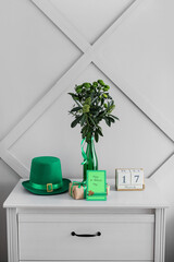 Beautiful composition for St. Patrick's Day celebration on table