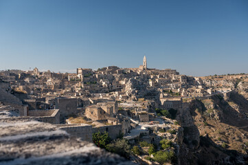 Fototapeta na wymiar view of the beautiful oldtown of Matera, Basilicata