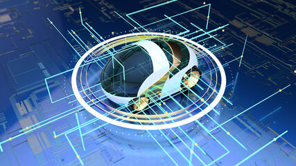 3D Illustration of an Abstract background of an electric Car