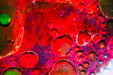 Liquid Paint Bubbles In Oil