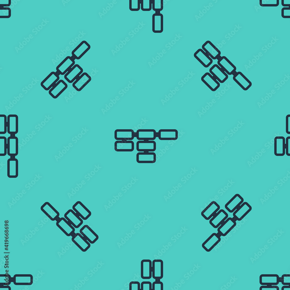 Aufkleber black line site map icon isolated seamless pattern on green background. vector.