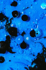 Liquid Paint Bubbles In Oil