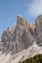 Fototapeta na wymiar Detail of vertical Dolomites wall in Italy