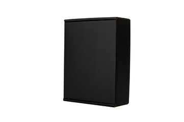 Black paper box isolated on white background..