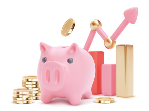 Money saving or accumulating, Financial services, Deposit concept. Isolated vector illustration for banner, poster, advertising.