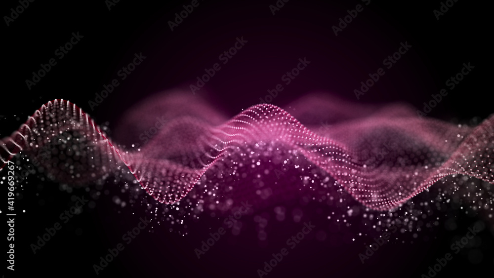 Poster Network connection lines. Big data visualization. Template for background, presentation, design. 3D illustration