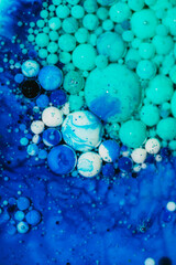 Abstract Liquid Paint Bubbles In Oil