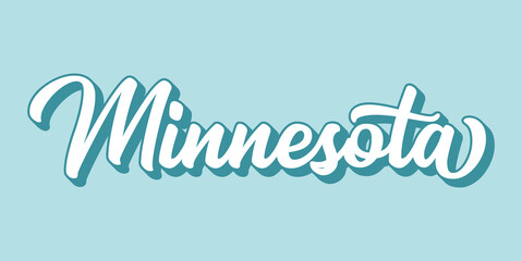 Hand sketched MINNESOTA text. 3D vintage, retro lettering for poster, sticker, flyer, header, card, clothing, wear