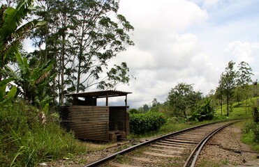 Train stop in Sri Lanka, South-East Asia