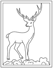 
Wild cervidae drawing design in hand drawn vector 

