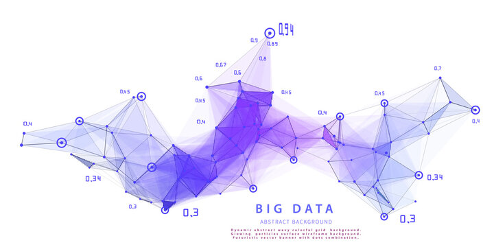 Abstract analytical background with polygonal grid analyze data on white.  Analytics algorithms data. Big data. Quantum cryptography concept. Data chart.  Banner for business, science and technology. 