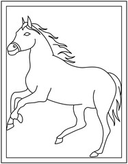 
Horse in hand drawn template design 

