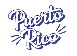 Hand sketched PUERTO RICO text. 3D vintage, retro lettering for poster, sticker, flyer, header, card, clothing, wear