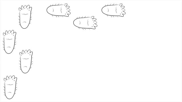 Bigfoot Footprint Frame. Footprints of the Yeti on the space for writing text.