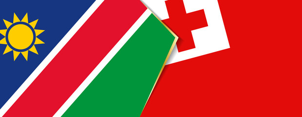 Namibia and Tonga flags, two vector flags.